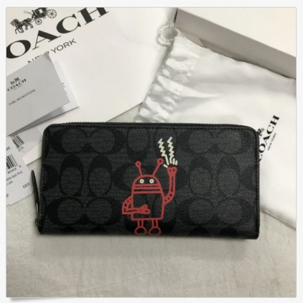 Coach x Keith Haring Robot Full Zip Wallet